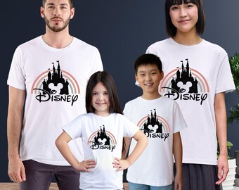 Camiseta retro de Disney, camiseta familiar de Disney, camiseta con silueta de castillo de Disney, camiseta de viaje familiar al parque, camiseta de vacaciones de Disney, camiseta de Disney para mujer