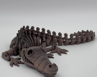 Custom Printed Articulating Crocodile Skeleton