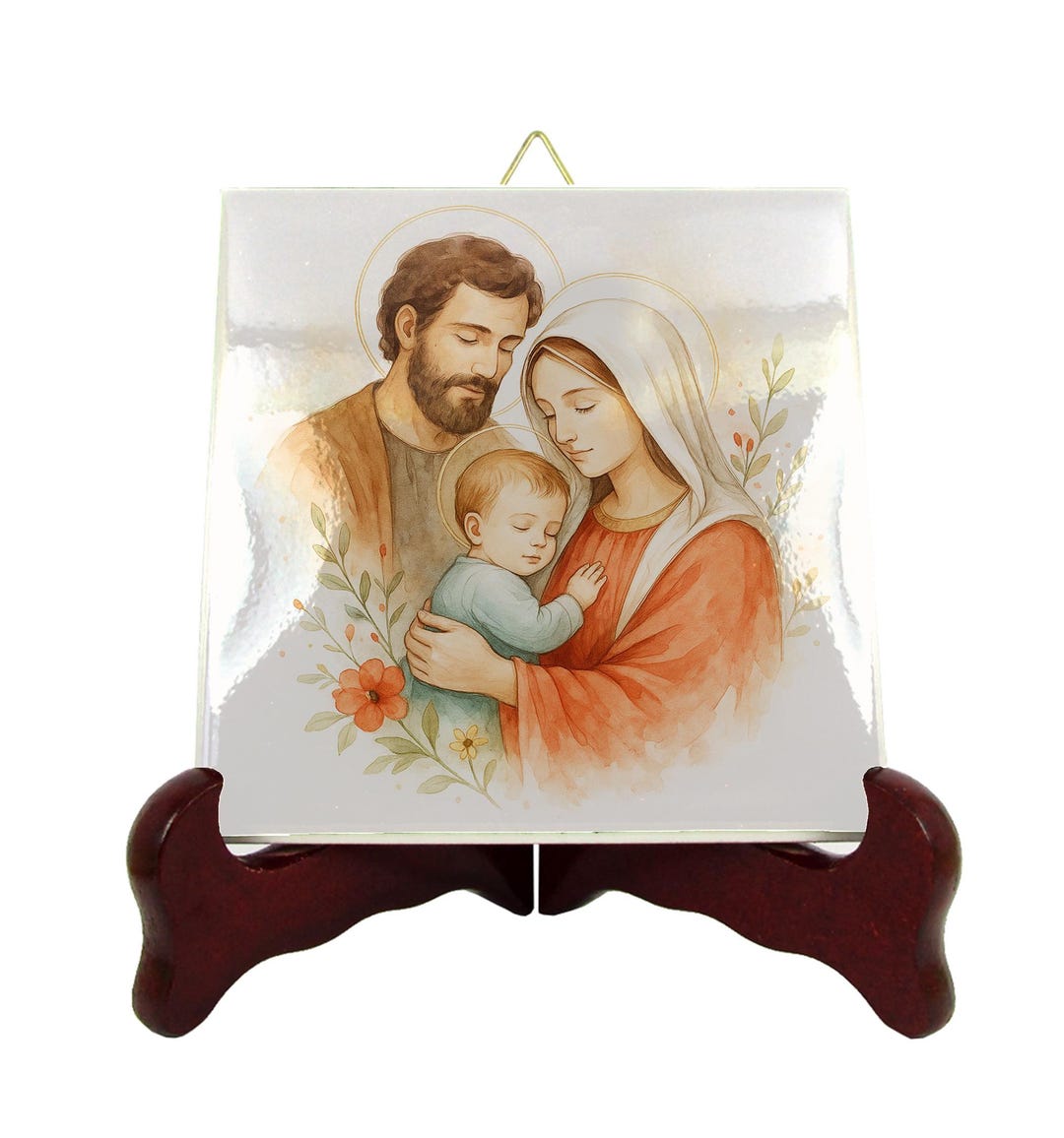 Holy Family Ceramic Icon – Catholic Family Religious Art Gift | Flos ...