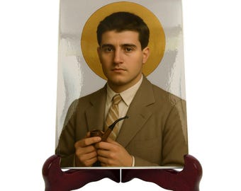 Handmade Saint Pier Giorgio Frassati Ceramic Icon: Catholic Gift