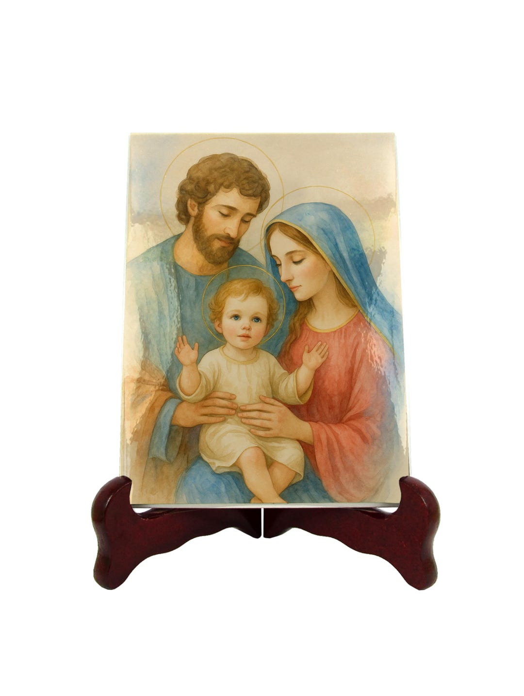 Holy Family Ceramic Tile – Jesus Mary Joseph Catholic Devotional Art ...
