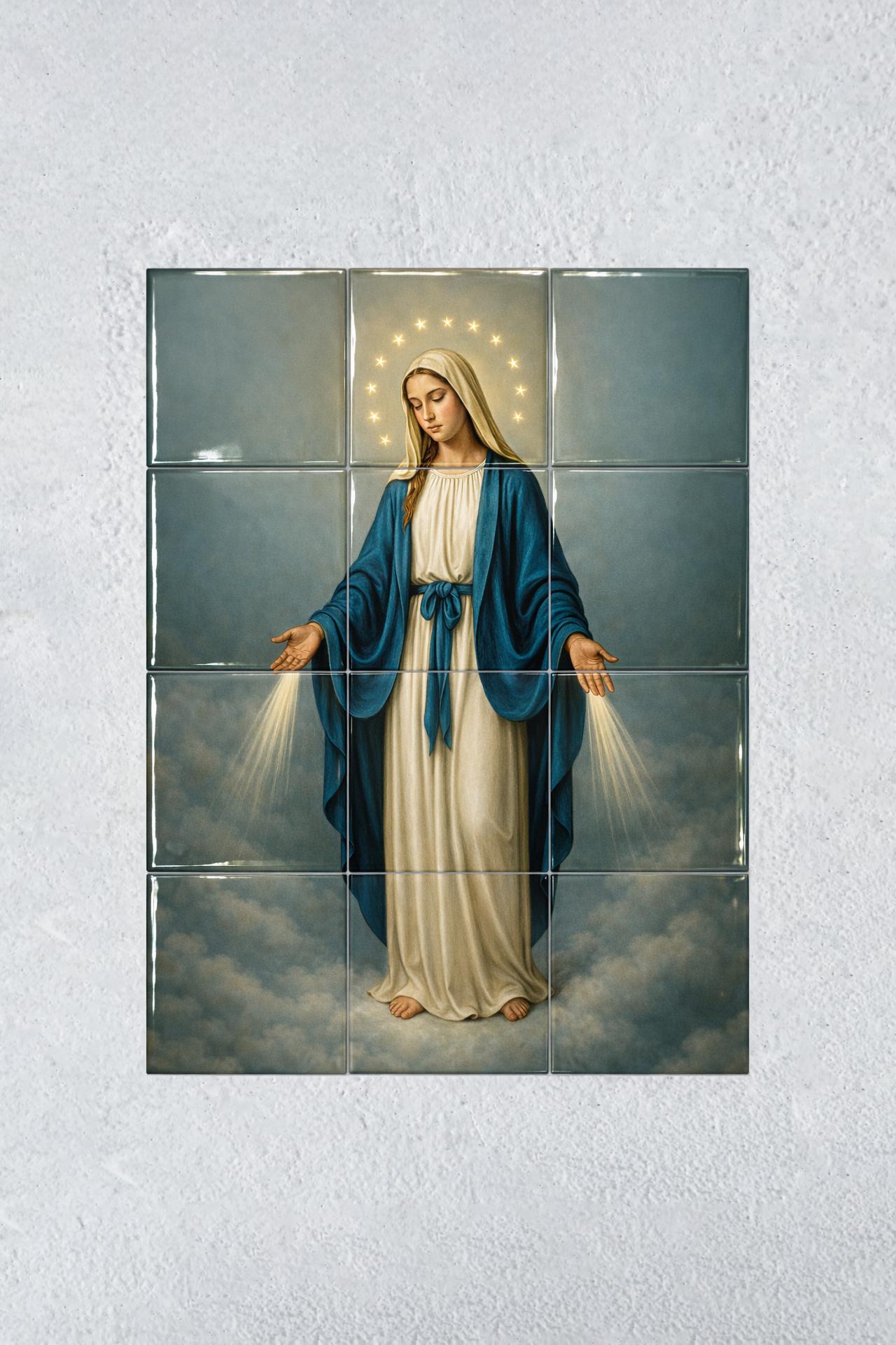 Virgin of Grace Tile Mural – Catholic Tile Mural, Religious Art of
