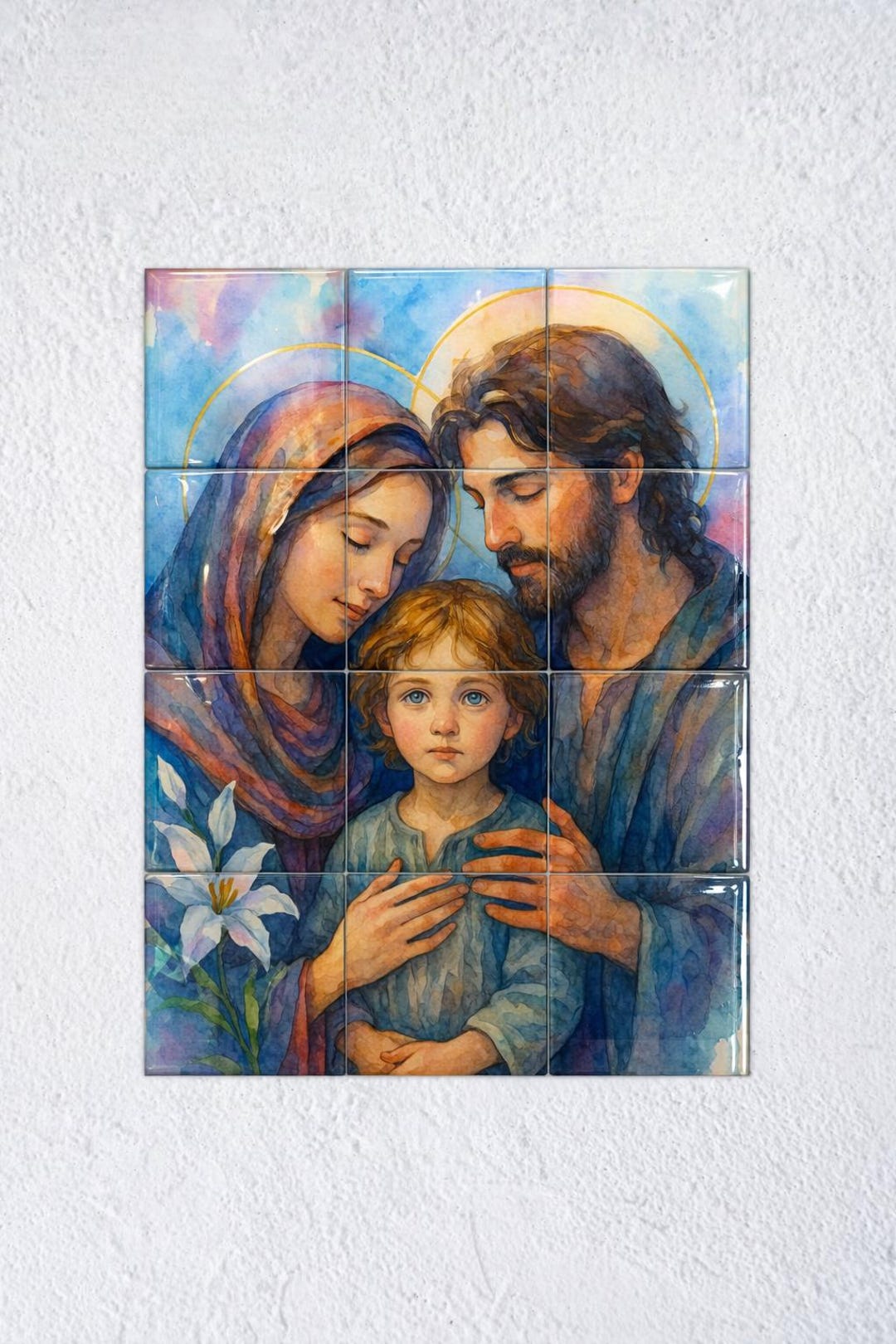 Holy Family Tile Mural – Catholic Art Contemporary Christian Wall Art ...
