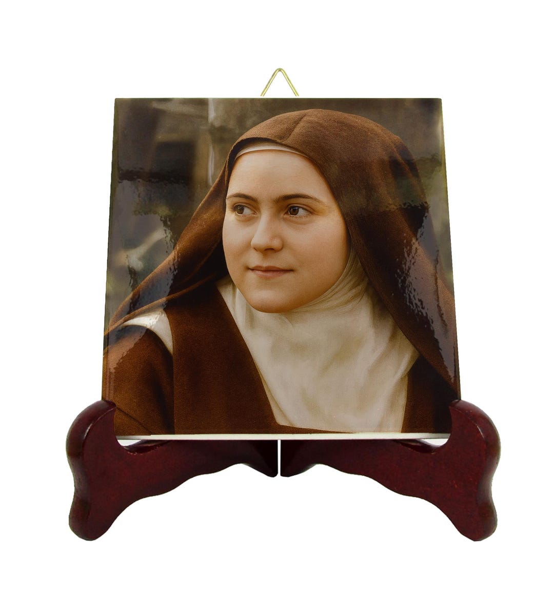 Saint Therese of Lisieux Ceramic Icon – Little Flower Portrait Art ...