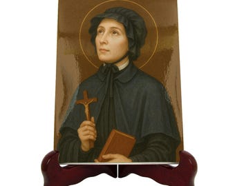 Heilige Elizabeth Ann Seton Keramik Ikone: Handgefertigtes religiöses Wohndekor