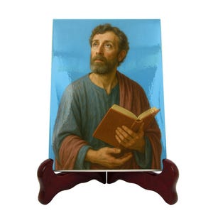 St Luke Keramik Ikonen-Evangelist Luke katholische Wand Kunst Tile, Evangelist Luke | Flos Carmeli HolyArt