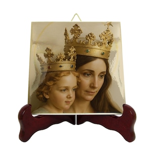 Our Lady Help of Christians Ceramic Icon - Catholic Home Altar Decor