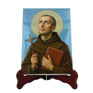 Handmade Saint Bonaventure Ceramic Icon: Byzantium Collection Home Altar