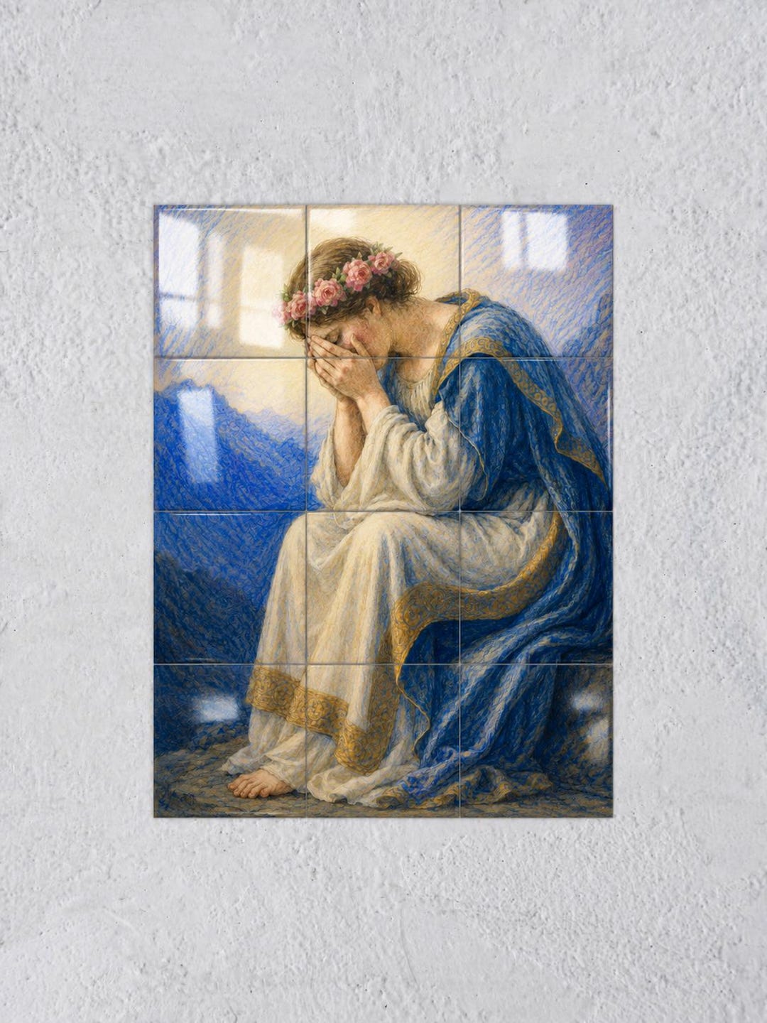 Our Lady of La Salette Tile Mural – Virgin of Sorrows Catholic Wall Art ...