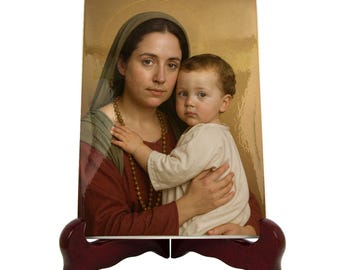 Madonna and Child Ceramic Icon, Virgin Mary with Baby Jesus, Catholic Mother Gift, Marian Art, REALITAS Series | Flos Carmeli HolyArt