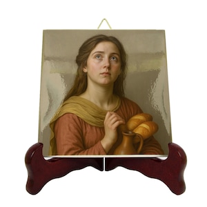 Saint Zita of Lucca Ceramic Icon: Handmade Catholic Religious Art
