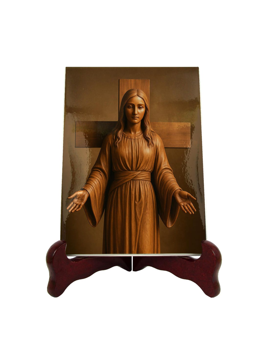 Handmade Our Lady of Akita Ceramic Icon: Photorealistic Religious Decor ...