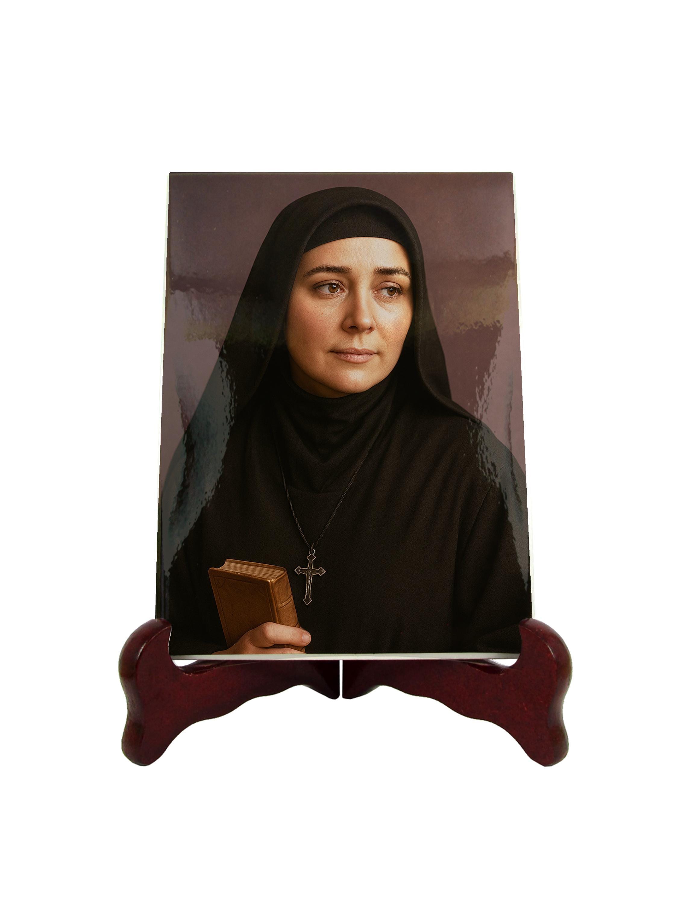 Saint Rafqa Ceramic Tile – Catholic Suffering Saint Devotional Art ...