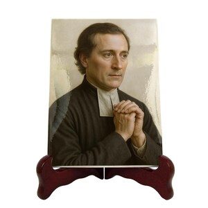 Saint Louis de Montfort Ceramic Icon, Handcrafted Hyper-Realistic Religious Art for Home Altar, Unique Christian Gift for Believers