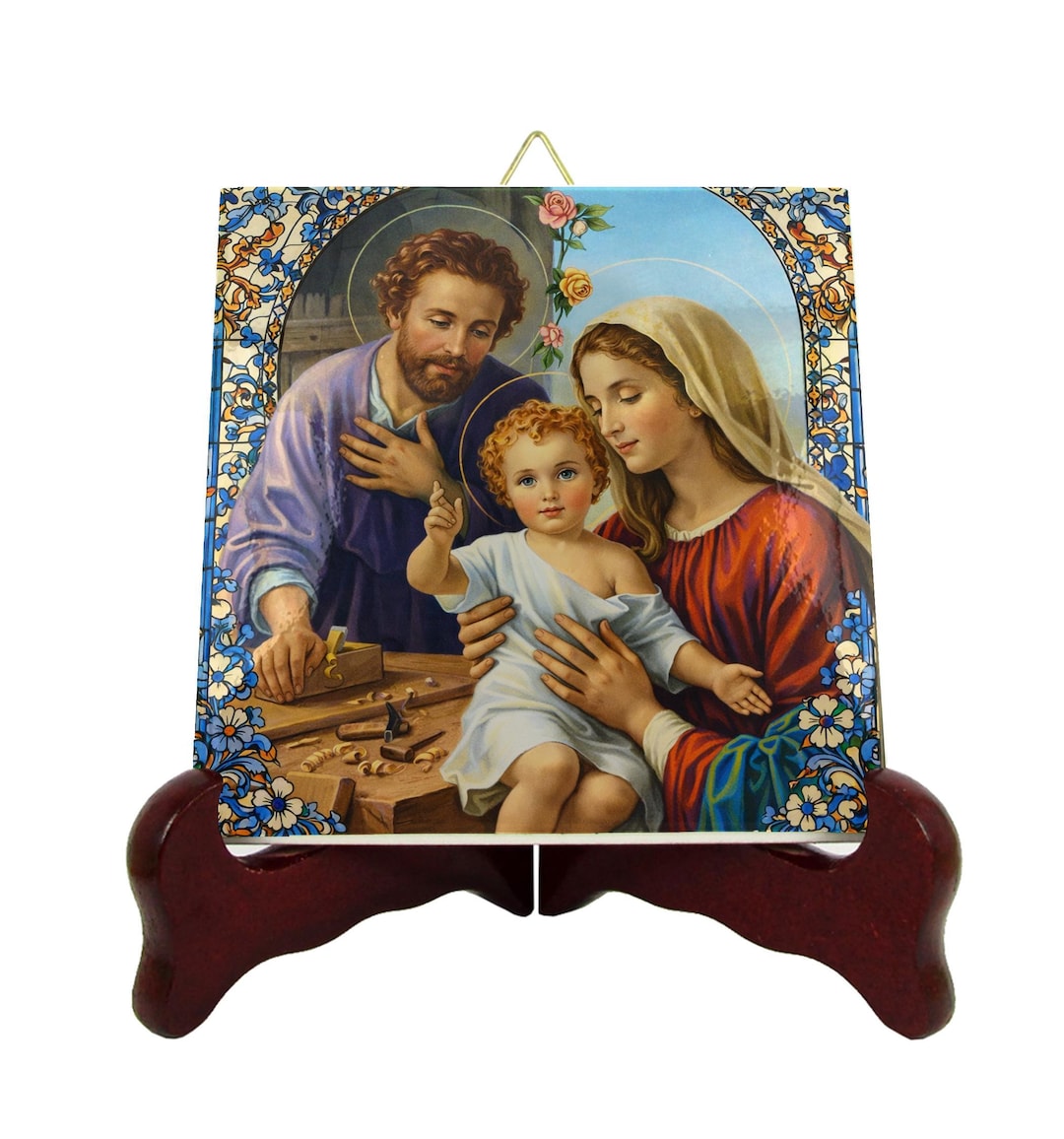 Holy Family Ceramic Icon – Catholic Gifts, Jesus Mary Joseph, Christian ...