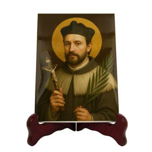 Saint John Nepomucen Ceramic Tile – Catholic Martyr of Confession Devotional Art, St John Nepomucene Wall Decor, Religious Gift