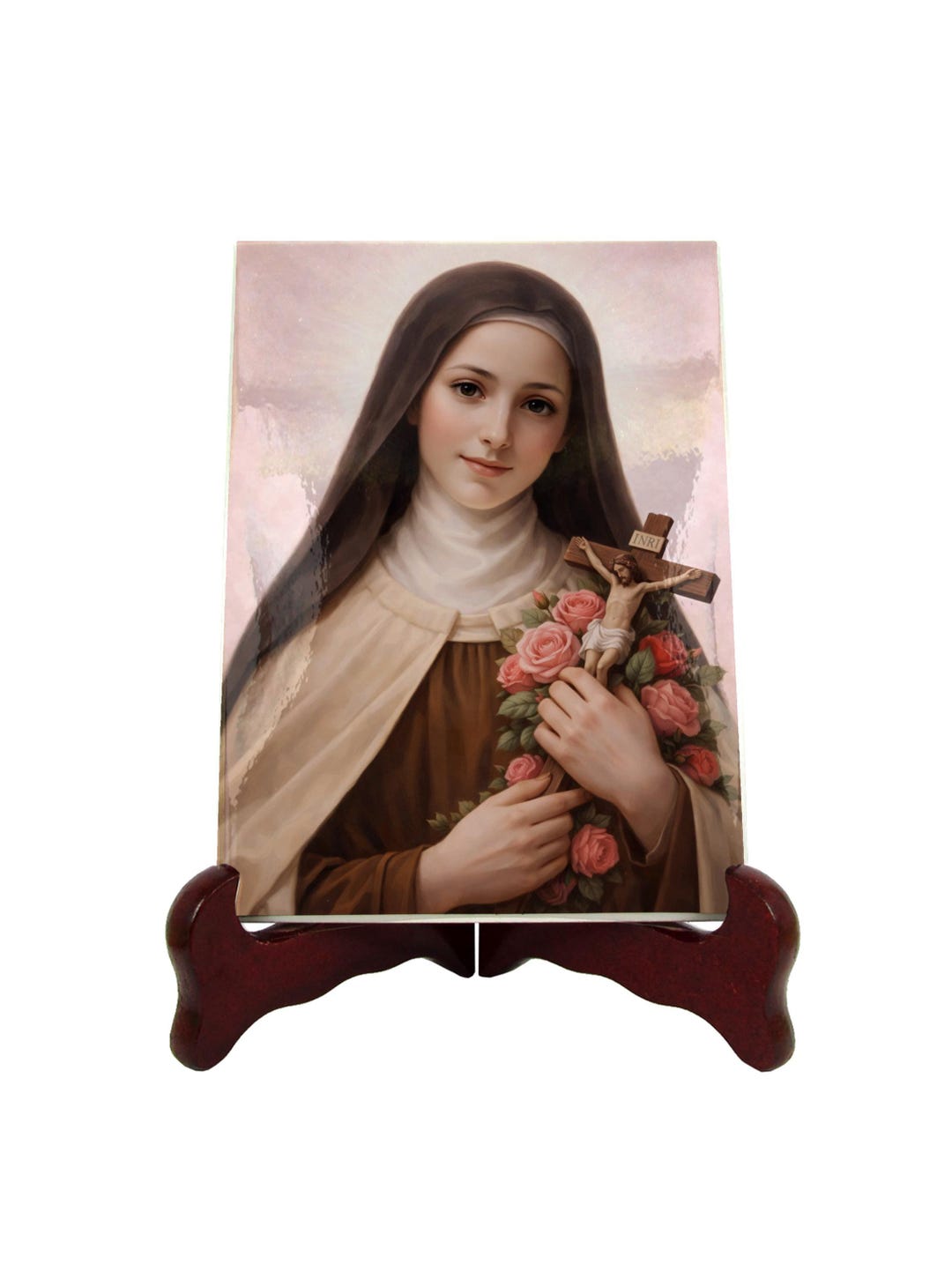St Therese of Lisieux Ceramic Catholic Icon – Little Flower Religious ...