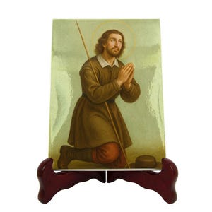 Saint Isidore the Farmer Ceramic Icon: Handcrafted Religious Gift