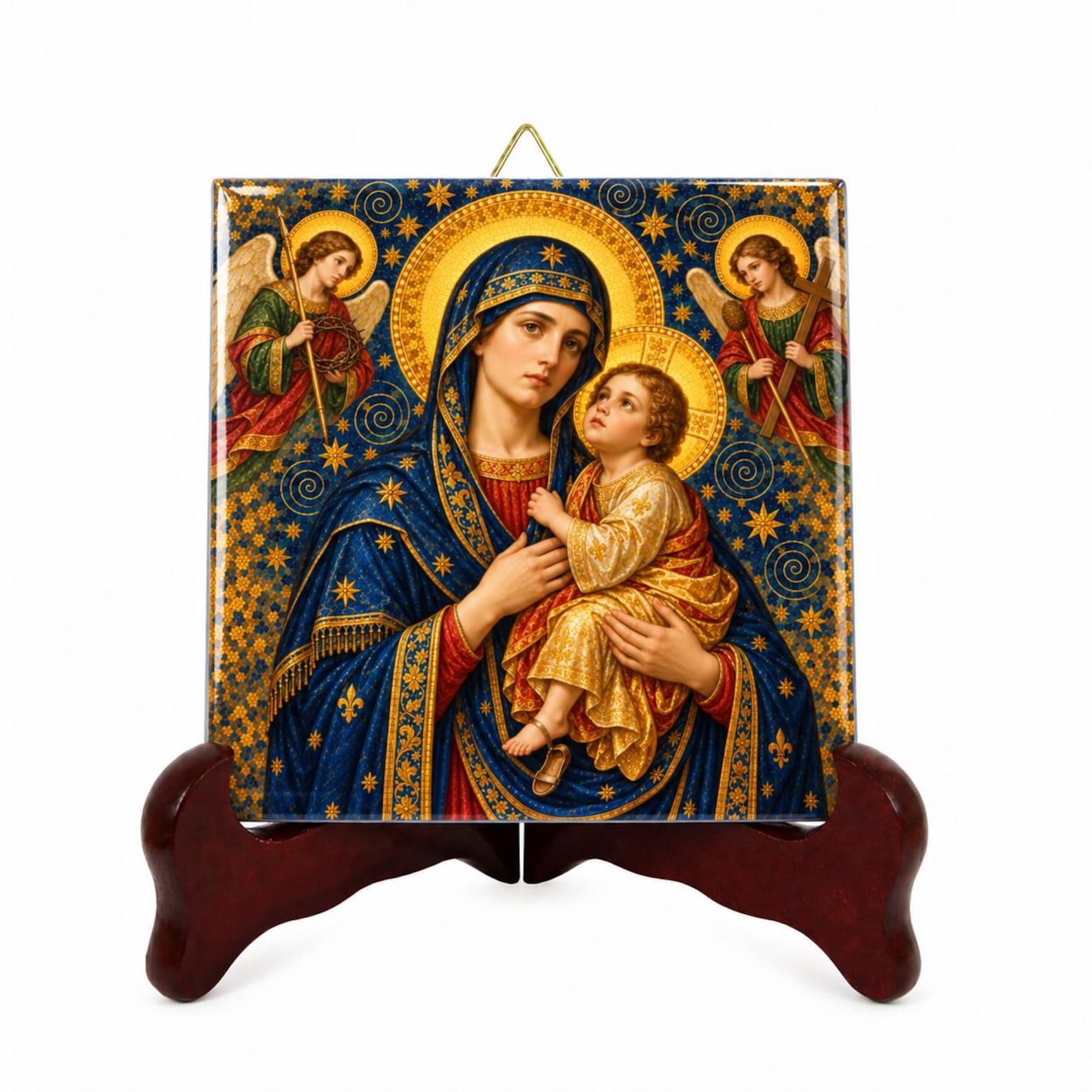 Our Lady of Perpetual Help Ceramic Icon, Marian Catholic Wall Art and ...
