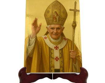 Pope Benedict XVI Ceramic Icon – Catholic Gift