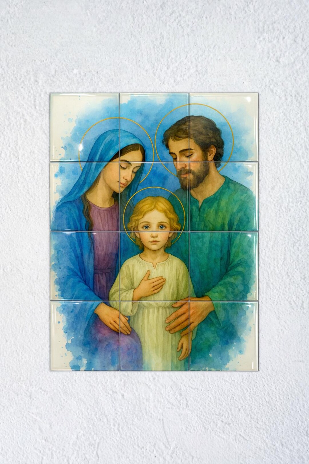 Holy Family Tile Mural – Catholic Wall Art Contemporary Art Christian ...