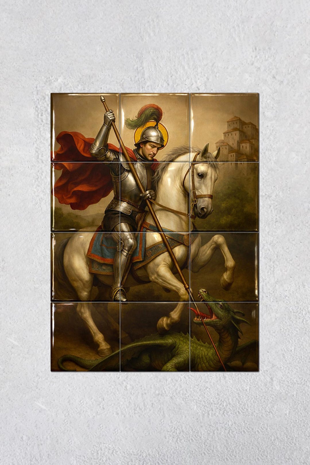 Saint George Tile Mural – Christian Tile Mural, Religious Art of St ...