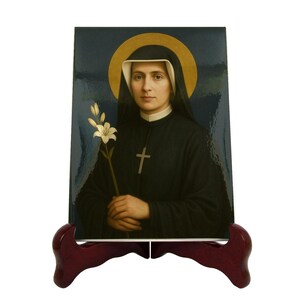 Saint Faustina Kowalska Ceramic Icon: Handmade Divine Mercy Art