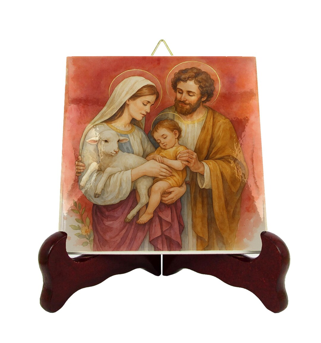 Holy Family Ceramic Icon – Catholic Devotional Art, Jesus Mary Joseph ...
