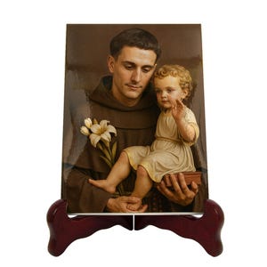 Saint Anthony of Padua Ceramic Icon: Handmade Religious Art