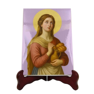 Saint Zita of Lucca Ceramic Icon: Handcrafted Catholic Home Decor