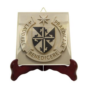 Handmade Dominican Order Ceramic Plaque: Friars Coat of Arms