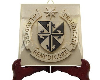 Handmade Dominican Order Ceramic Plaque: Friars Coat of Arms