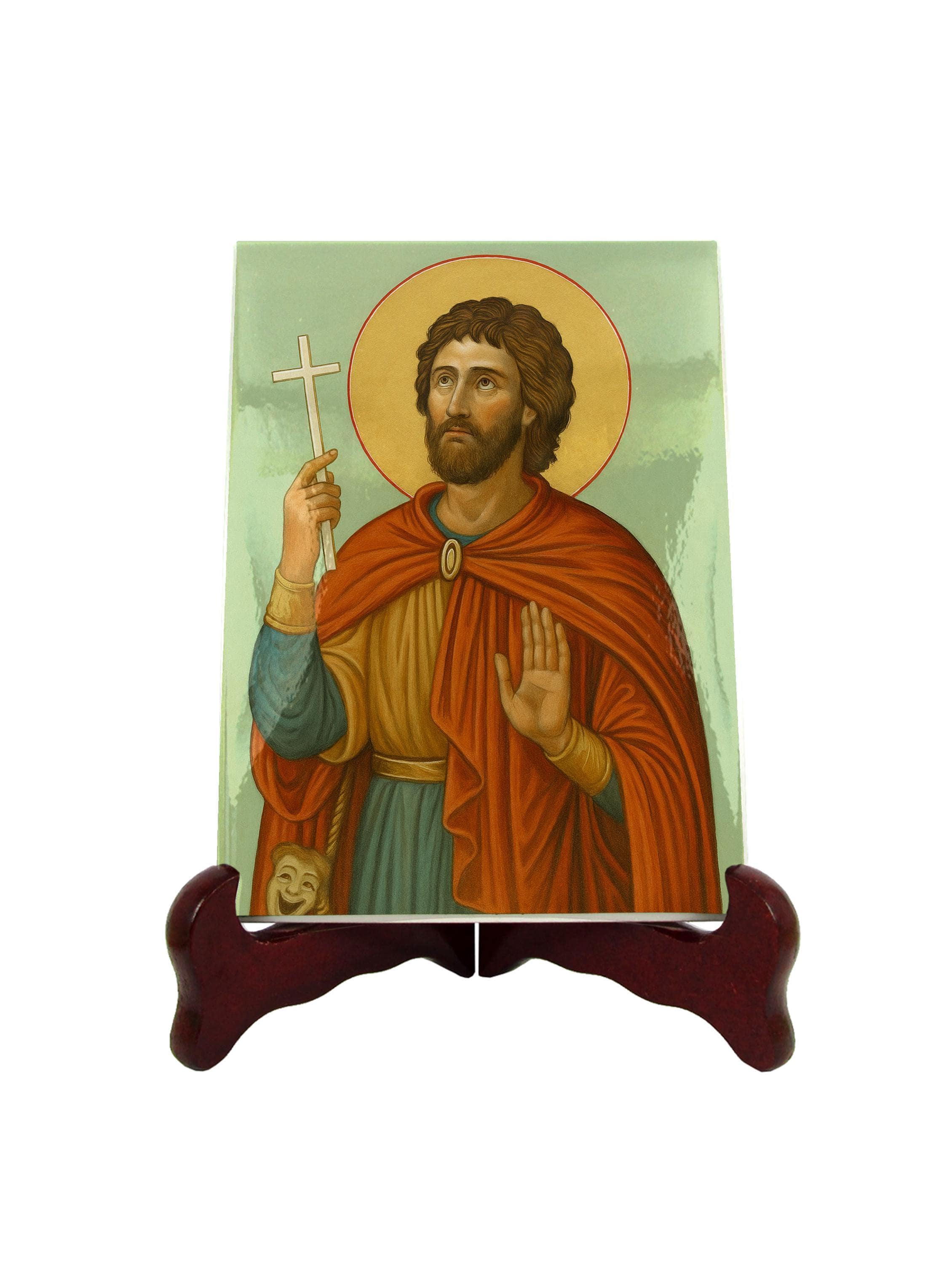 Saint Genesius Ceramic Icon, Religious Gifts, Orthodox Saint Wall