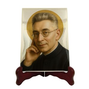 Saint Titus Brandsma Ceramic Icon – Catholic Martyr of Truth Art, Journalist Saint Gift