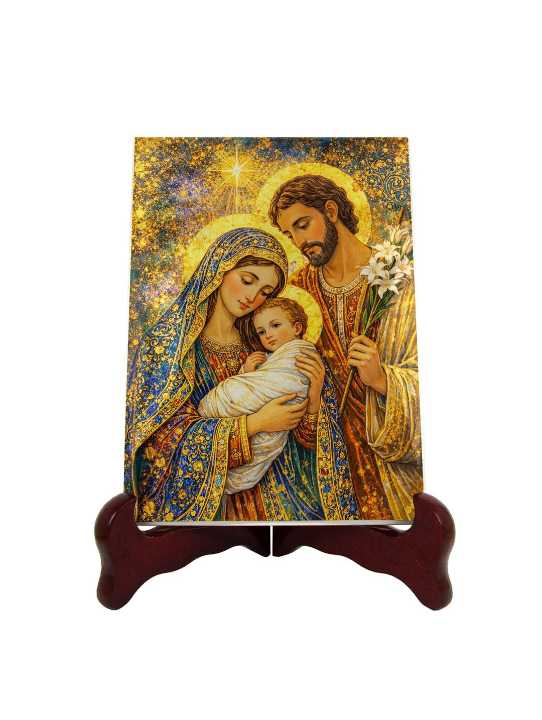 Holy Family Ceramic Catholic Icon Sacred Christian Wall Art Religious ...