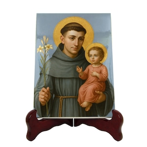 Saint Anthony of Padua Ceramic Icon: Catholic Home Altar Art