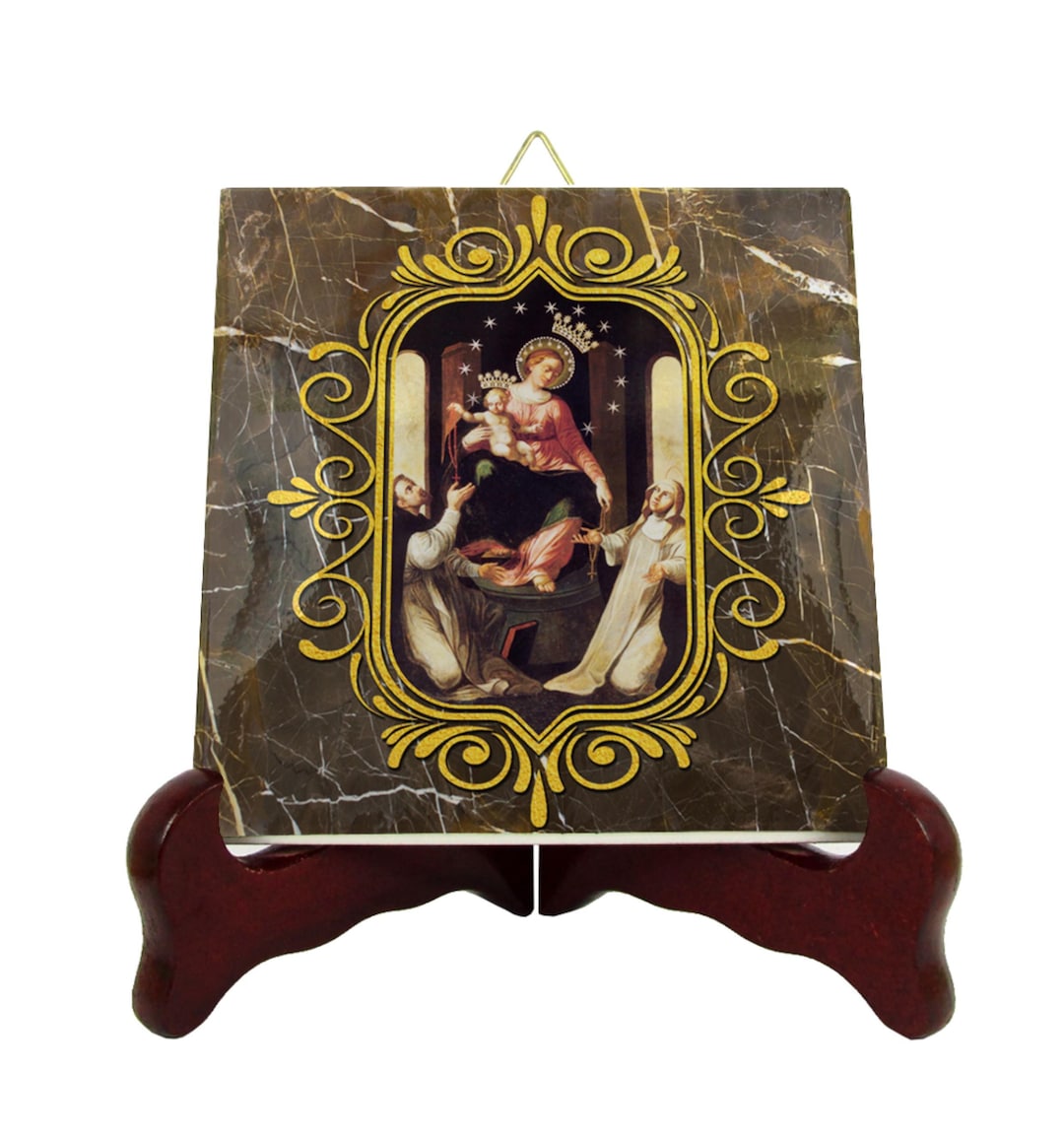 Our Lady of the Rosary of Pompei – Ceramic Icon Tile - Etsy