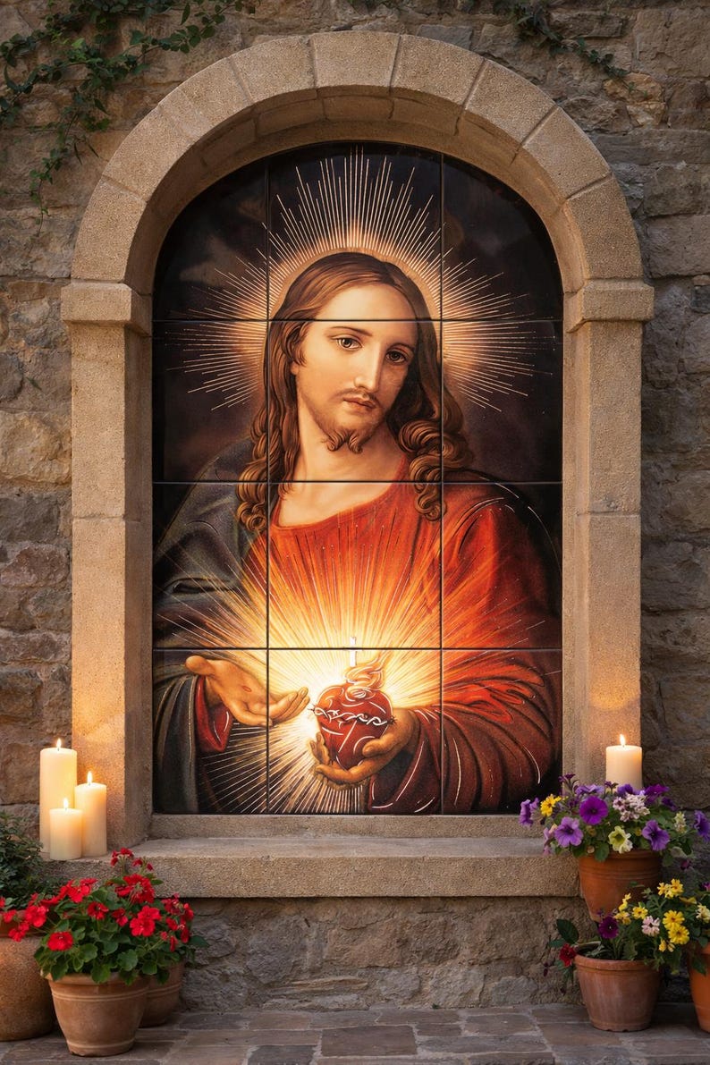 Holy Family Tile Mural – Catholic Art Contemporary Religious Wall Art ...