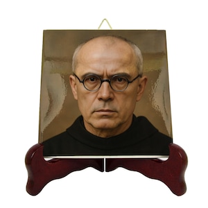 St. Maximilian Kolbe Keramik Ikone Katholische Wandkunst Religiöse Plakette Geschenk | WIRKLICHKEITEN