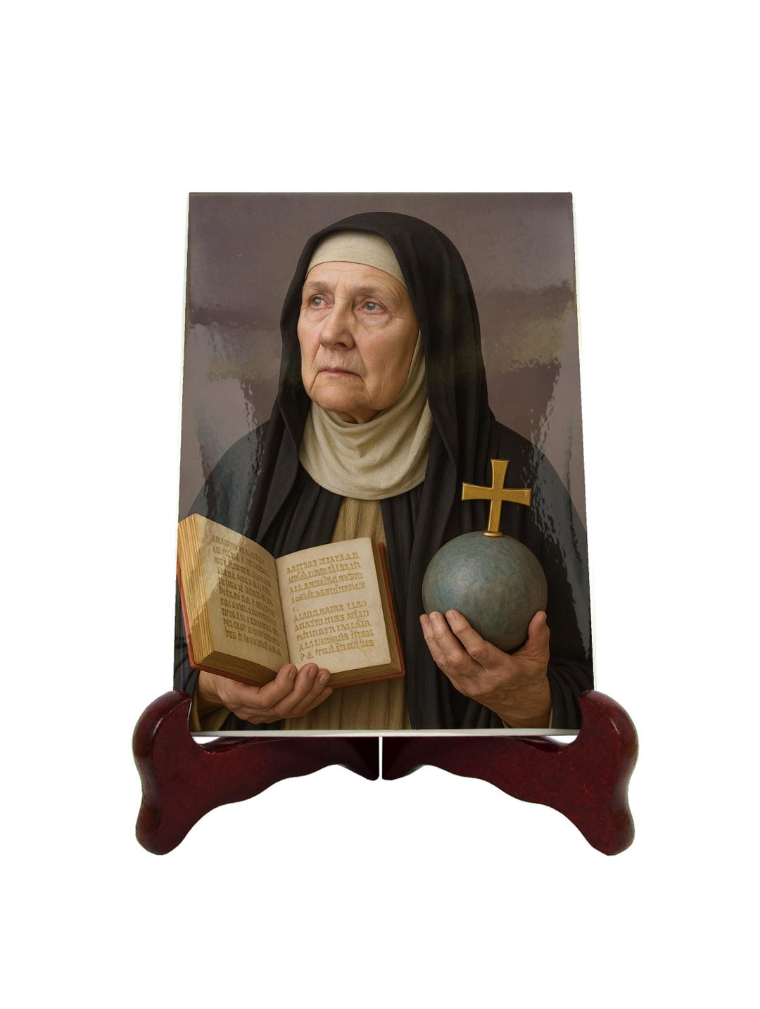 Saint Hildegard of Bingen Christian Art Ceramic Icon, Doctor of the ...