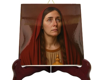 Saint Mary Magdalene Icon: Handcrafted Ceramic Tile, Devotional Art