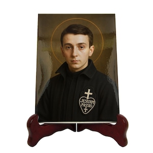 Saint Gabriel of Our Lady of Sorrows ceramic icon, photorealistic religious art for home altar gift for believers - Catholic gift ideas