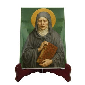 Saint Monica Ceramic Icon: Catholic Home Altar Art