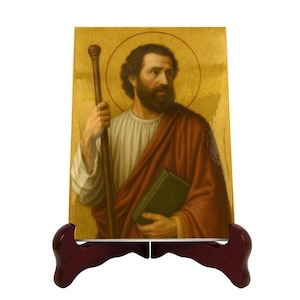 Icona in ceramica fatta a mano di San Giacomo il Minore - Arte cristiana bizantina