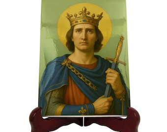 Saint Louis IX Ceramic Icon Catholic King of France, Christian King Art, Medieval Saint Gift, Patron Saint of Rulers, DEVOTIO Series