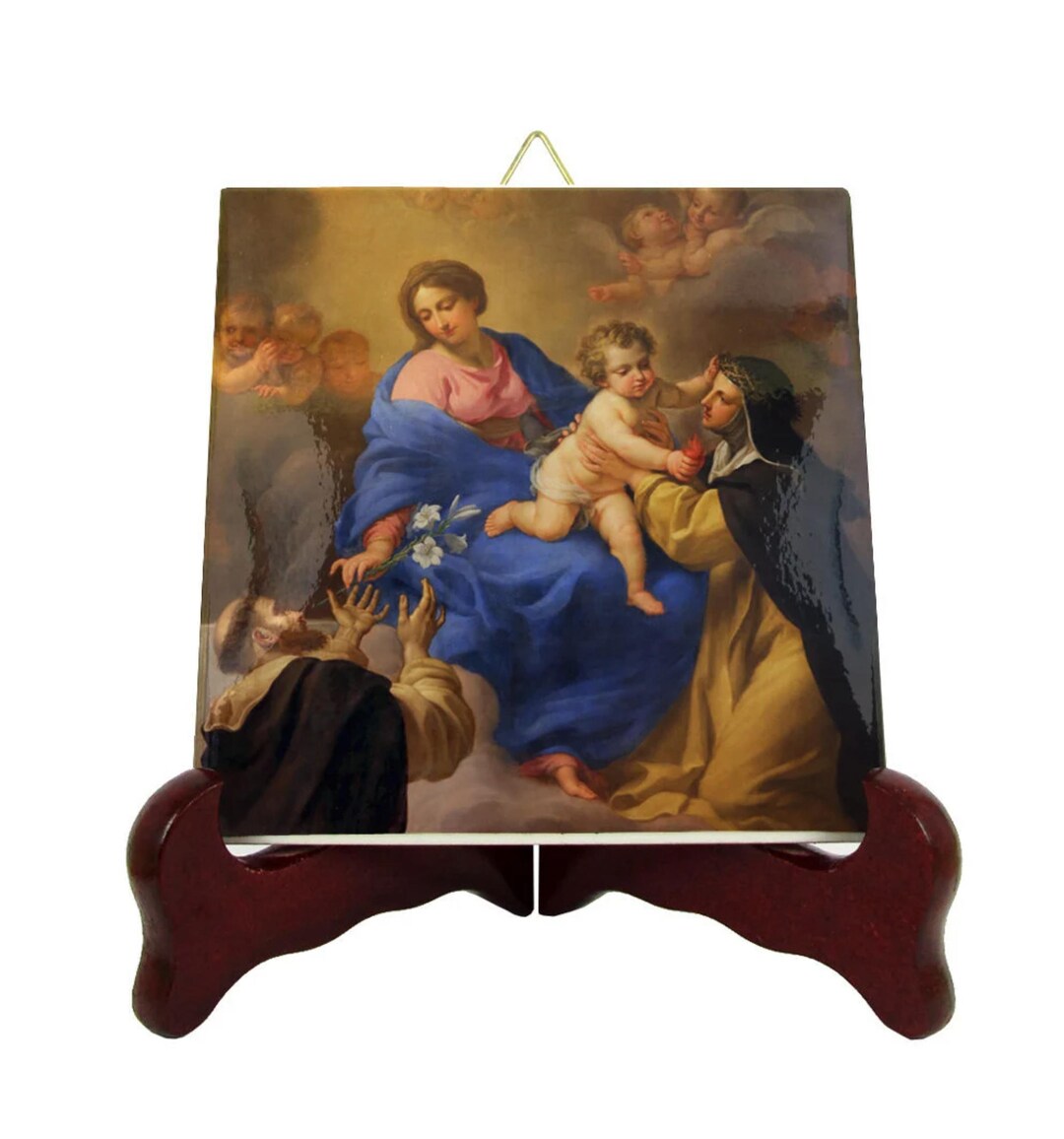 Virgin of the Rosary Ceramic Icon – Our Lady of the Rosary Catholic ...
