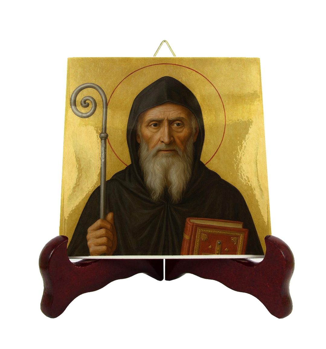 Saint Benedict of Nursia – Byzantium Series Ceramic Icon Tile - Etsy