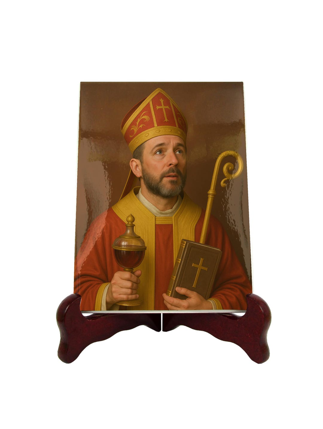 Saint Januarius Ceramic Icon – San Gennaro Catholic Wall Art Tile ...
