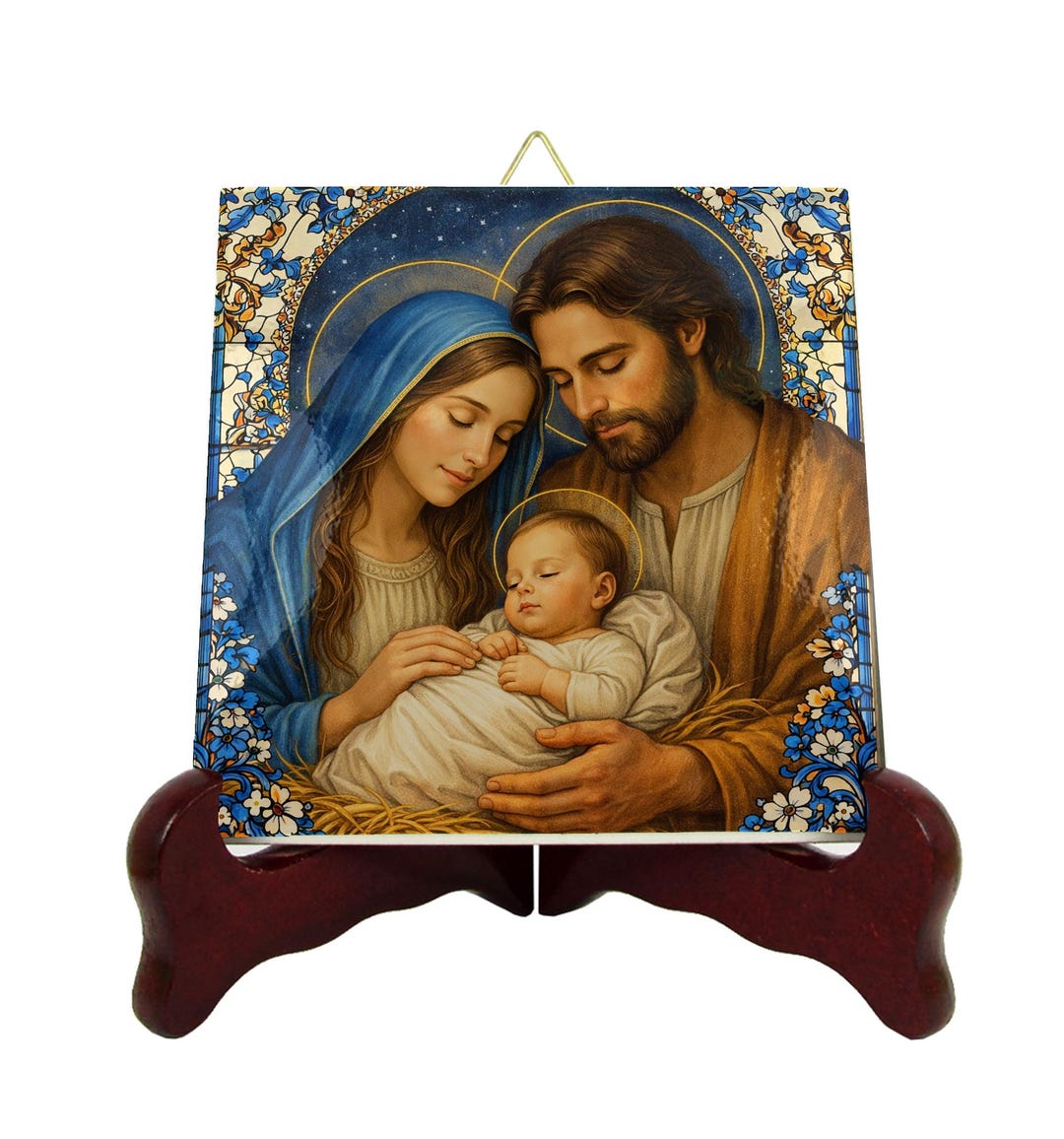 Holy Family Nativity Catholic Ceramic Tile Sacred Christian Wall Art ...