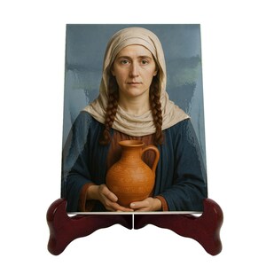 Saint Photina Ceramic Icon: Handmade Religious Art, Gift for Priest